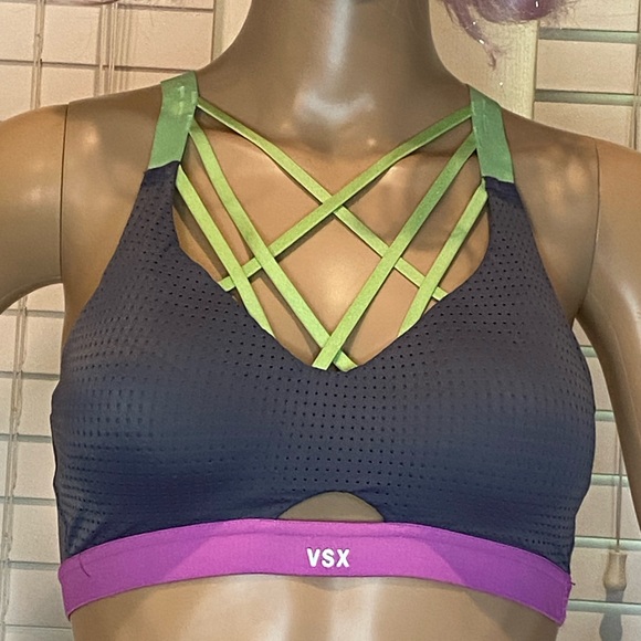 Victoria Sport Victoria’s Secret VSX Racerback Strappy Sport Bra Size 32C VGC - Picture 2 of 7